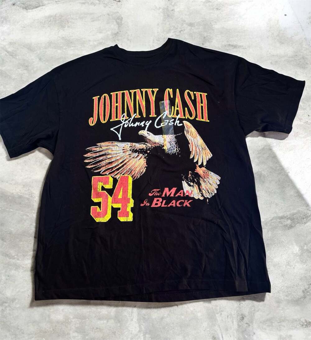 Johnny Cash The Man in Black Ring of Fire Graphic T-Shirt